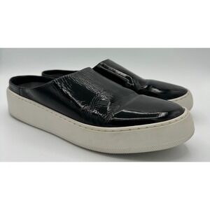 Free People Black Patent Leather Platform Mules Slides 9 Shoes Womens Size 39